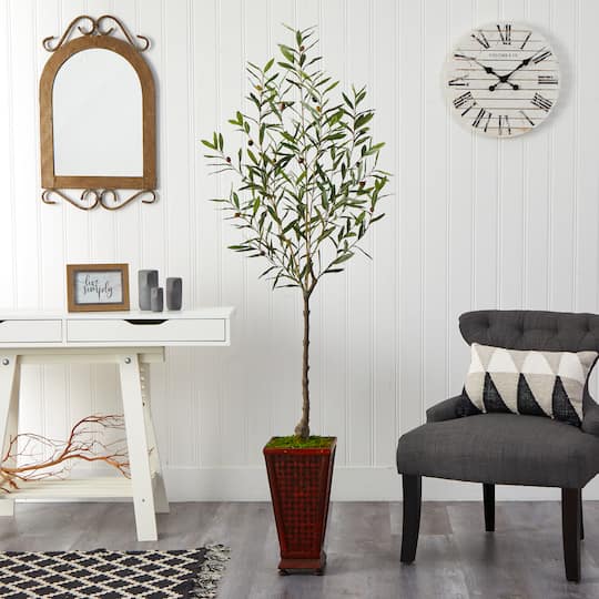 6ft. Olive Artificial Tree in Decorative Planter